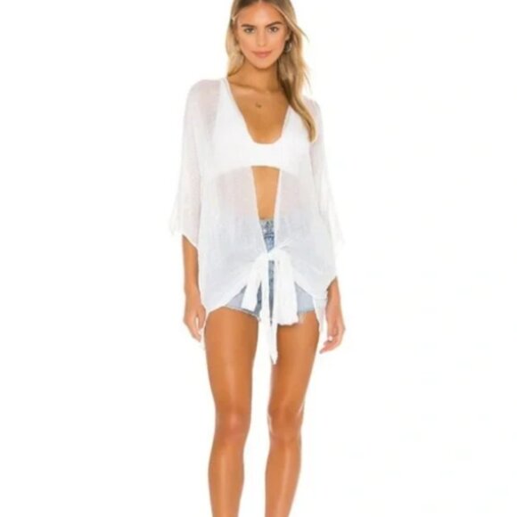 Michael Stare White Gauze Cover Up - Picture 1 of 3